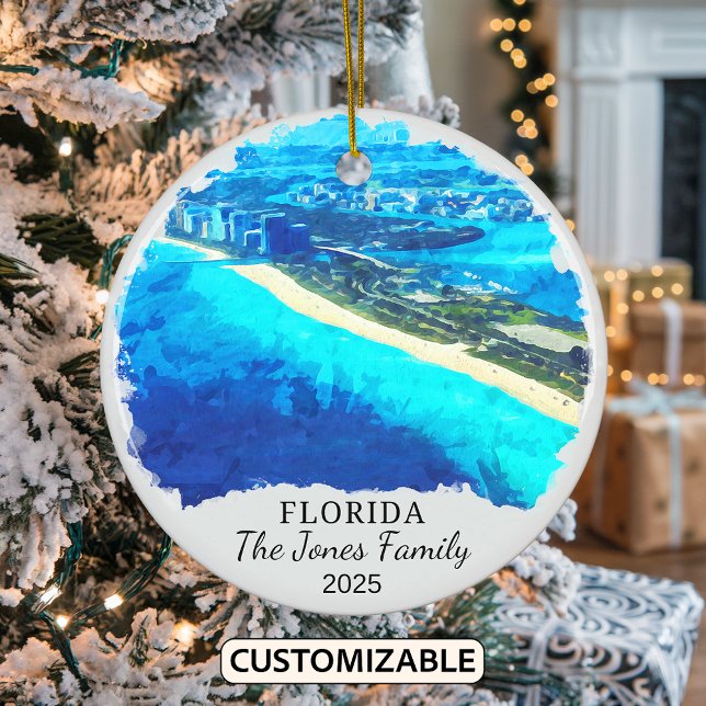Personalised Florida Ornament, Florida Gift Ceramic Ornament (Creator Uploaded)