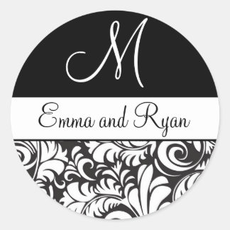 Personalised Flourish Black and White Stickers