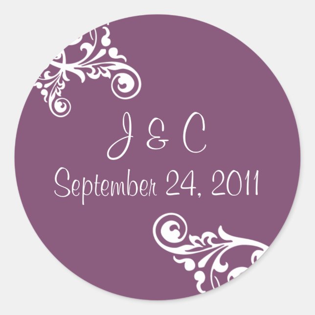 Personalised Flourish Envelope Seal Sticker (Front)