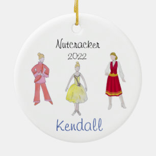 Personalised Flower/Chinese/Russian Nutcracker Ceramic Ornament