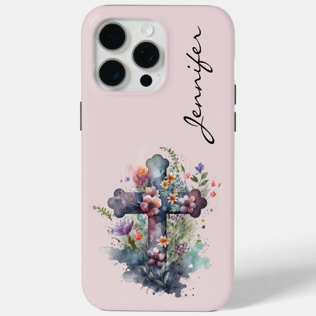 Personalised Flower Christian iPhone Case (Back)