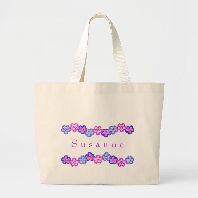 Personalised Flower Design Tote Bags (Front)