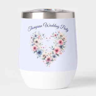 Personalised Flower Heart Wine Tumbler