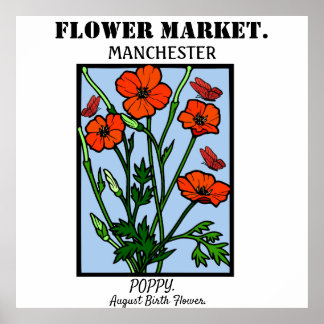 Personalised Flower Market Birth flower Art Print 
