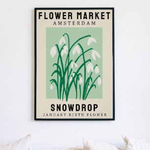 Personalised Flower Market Birth flower Art Print