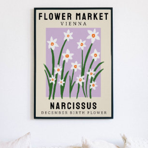 Personalised Flower Market Birth flower Art Print