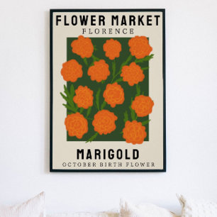 Personalised Flower Market Birth flower Art Print