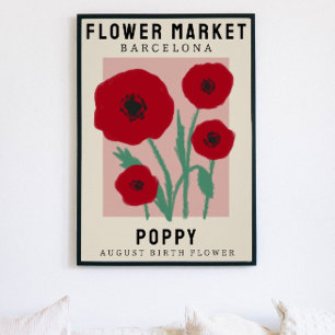 Personalised Flower Market Birth flower Art Print