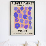 Personalised Flower Market Birth flower Art Print<br><div class="desc">This art print is in the style of a flower market poster. The flowers are violets which are the birth flower for February. There is space to personalise the text to change the location to somewhere special to you and the subtitle to someone’s name or birth date. This would be...</div>