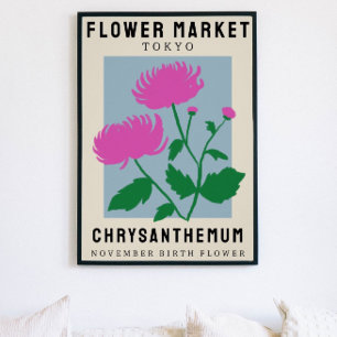 Personalised Flower Market Birth flower Art Print