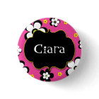 Personalised Flower Power Brights Award Name Pin