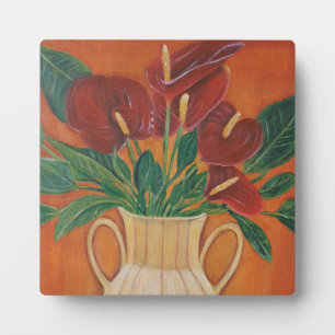 Personalised Flower red Antrium Plaque