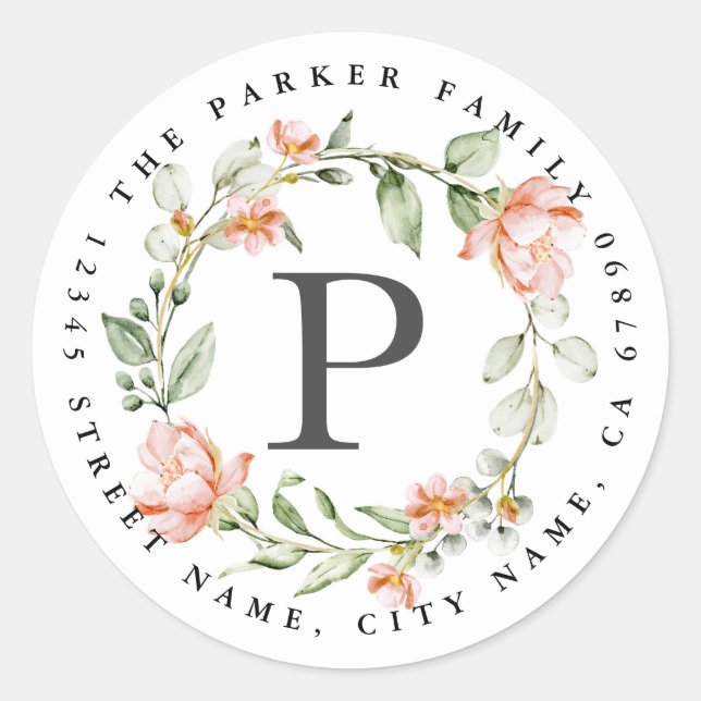 Personalised Flower Round Stickers (Front)