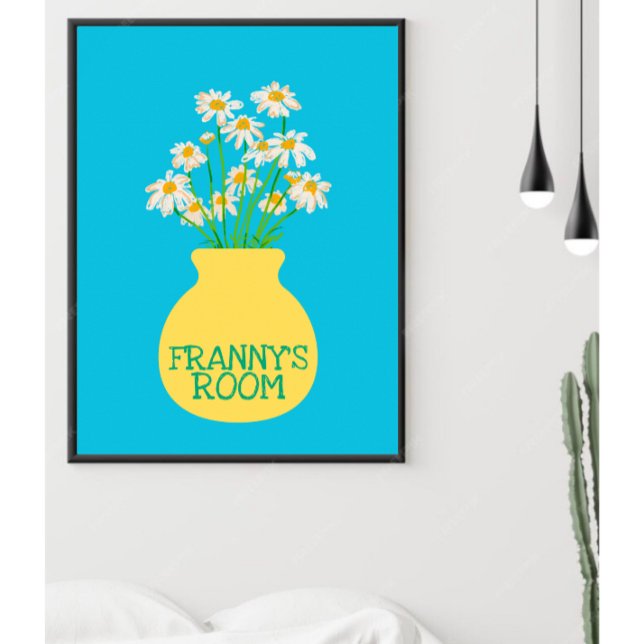 Personalised Flower Vase Blue Bedroom Poster (Creator Uploaded)