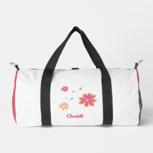 Personalised Flowers and Bees Gymnastic Softball Duffle Bag
