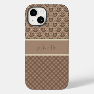 Personalised Flowers and Plaid Phone Case