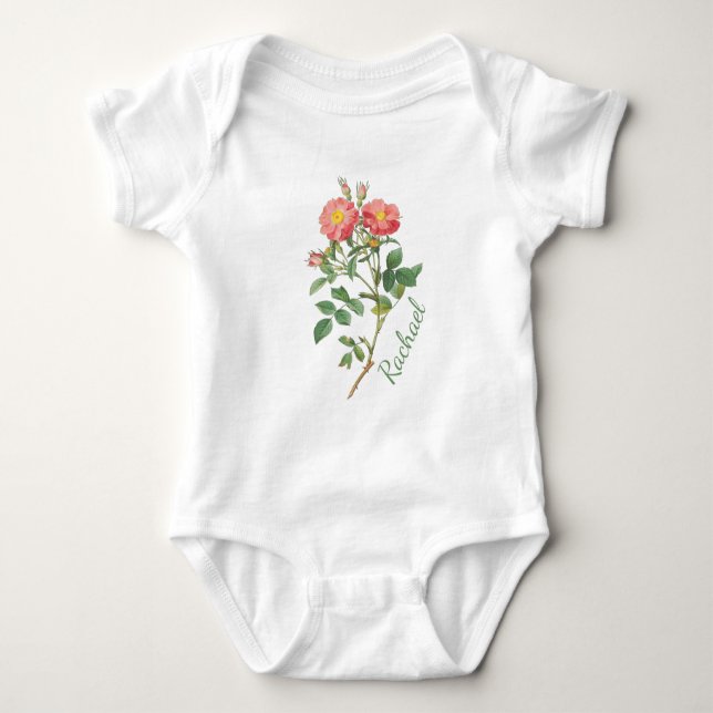 PERSONALISED FLOWERS BABY BODYSUIT (Front)
