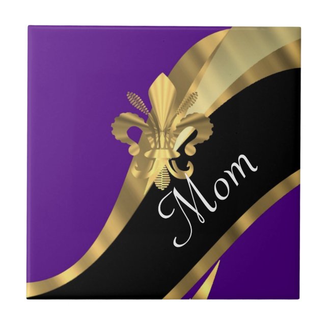 Personalised fluer de lys mothers day tile (Front)