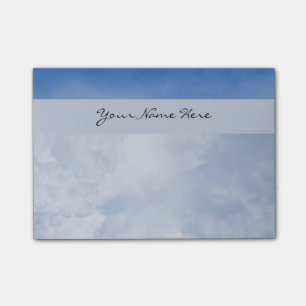 Personalised Fluffy Clouds and Blue Sky Post-it Notes