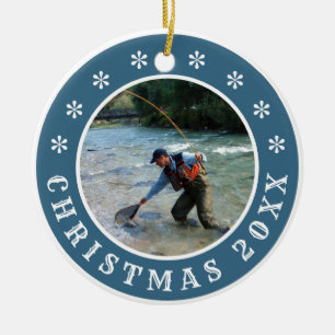 Personalised Fly Fishing Christmas Ceramic Ornament