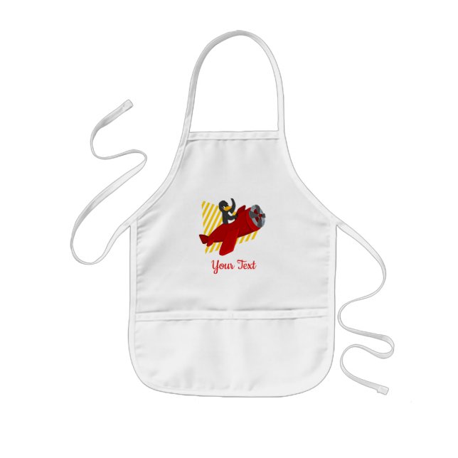 Personalised flying penguin cartoon Apron (Front)