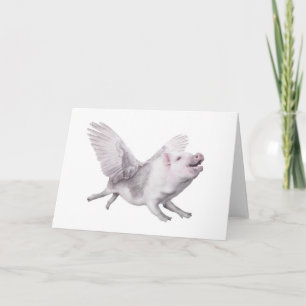 Personalised Flying Pig Birthday or Any Day Card