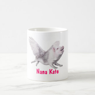 Personalised Flying Pig Mug for Mum Grandma Nana
