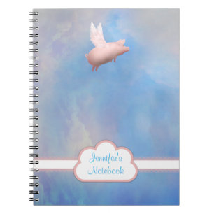 Personalised Flying Pig Notebook