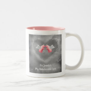 Personalised Flying Pigs Unbelievable Love Two-Tone Coffee Mug