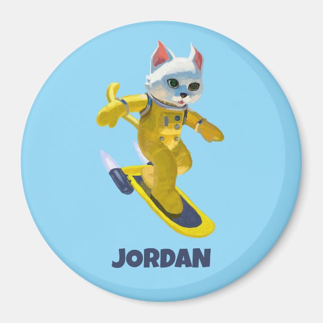 Personalised Flying Skateboard Magnet (Front)