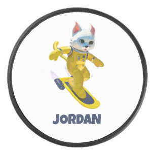 Personalised Flying Skateboard Magnet Hockey Puck