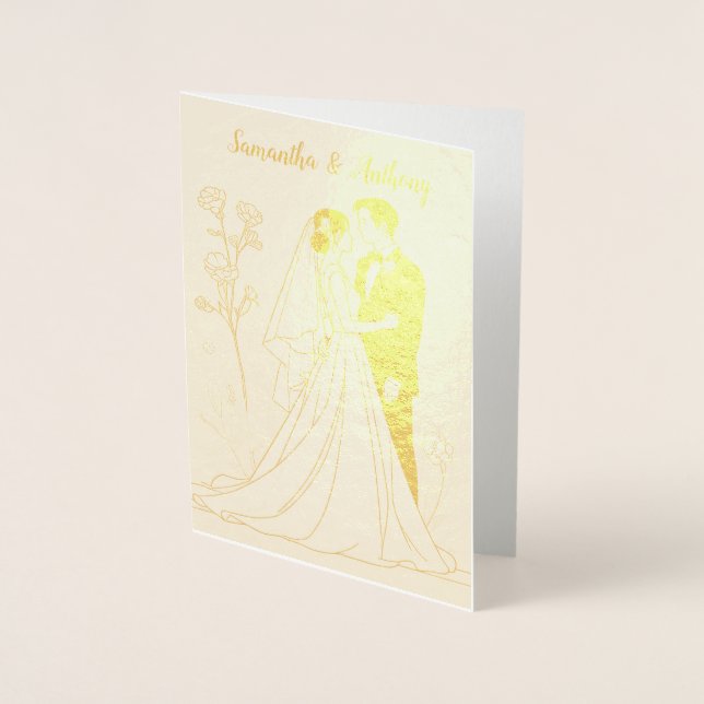 Personalised Foil Wedding Card (Front)