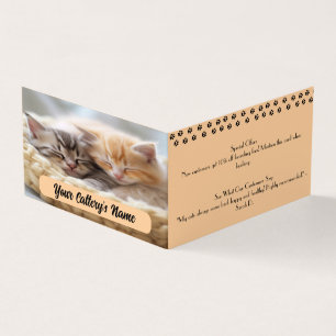 Personalised Folded Business Card For Cattery
