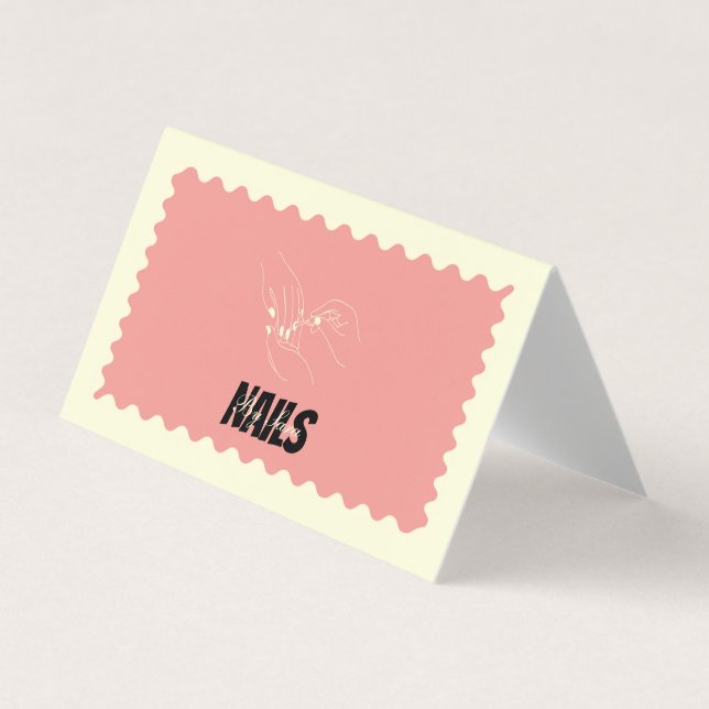 Personalised Folded Nail Technician Business Card  (Front)