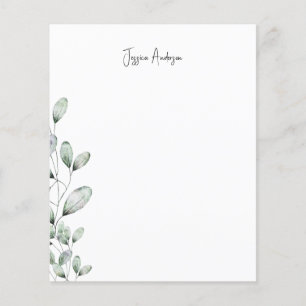 Personalised Foliage Modern Font Name Stationery