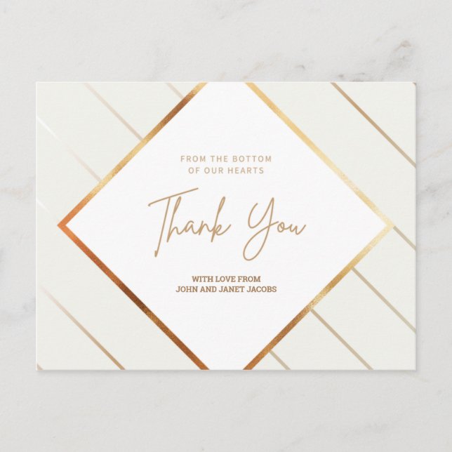 Personalised - Foliage Pattern Fancy Thank You Postcard (Front)