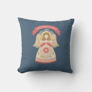Personalised Folk Art Angel Cushion