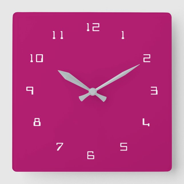 Personalised Font Numbers Text Colours Universal Square Wall Clock (Front)