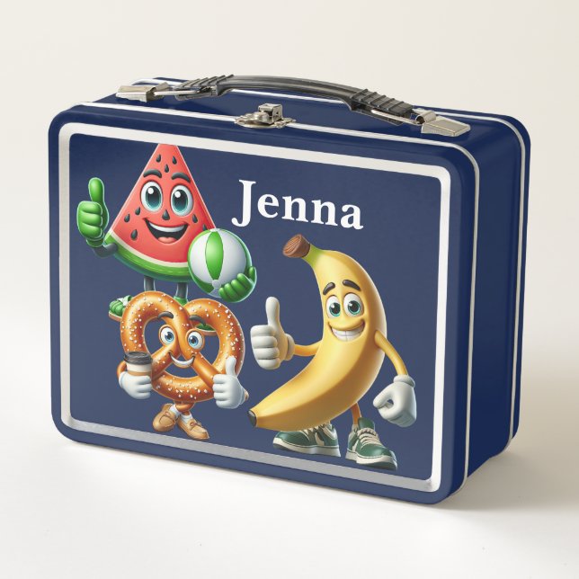 Personalised Food Characters  Metal Lunch Box (Front)
