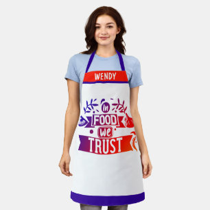 Personalised Food Trust Puns Kitchen Apron Gift 