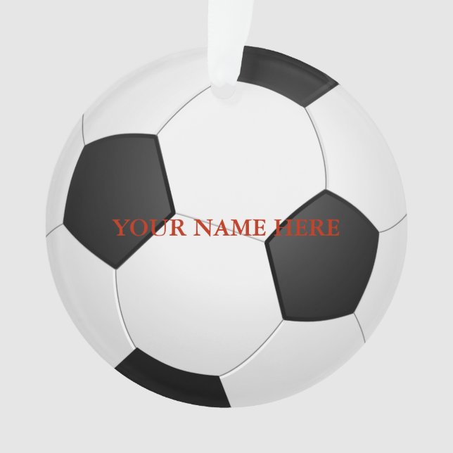 Personalised Foot Ball Name Christmas Ornament (Front)