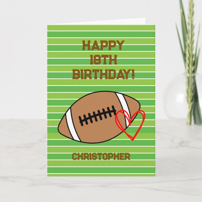 Personalised Football 18th Birthday Card (Front)