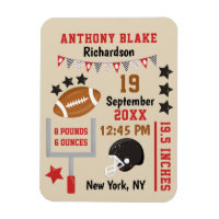 Personalised Football Baby Boy Birth Stats Record