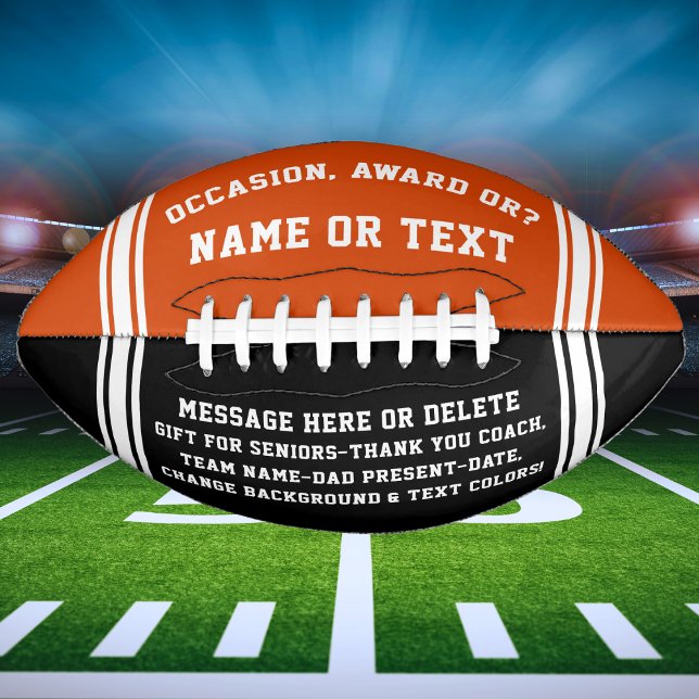 Personalised Football Ball. CHANGE COLORS (Personalized Footballs. Senior night football ideas, Gifts for football coaches. Football Gifts.    )