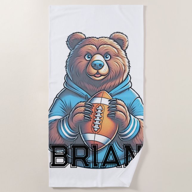 Personalised Football Beach Towel (Front)