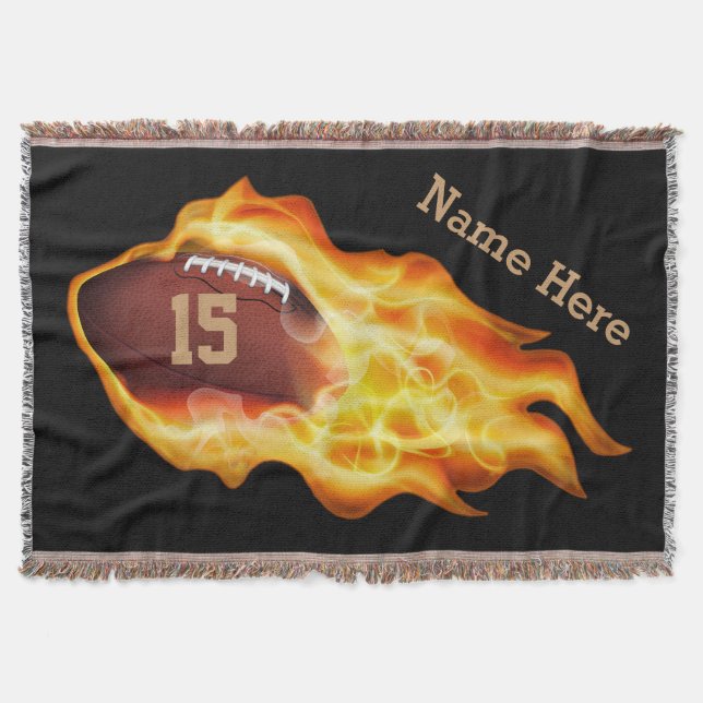 Personalised Football Blankets with NAME, NUMBER (Front)