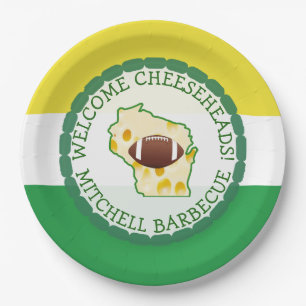 Personalised Football Cheese Head Paper Plates