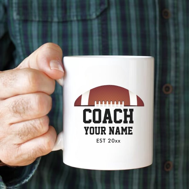 Personalised Football Coach Appreciation Jumbo Large Coffee Mug (Personalized Football Coach Appreciation Jumbo Giant Coffee Mug)