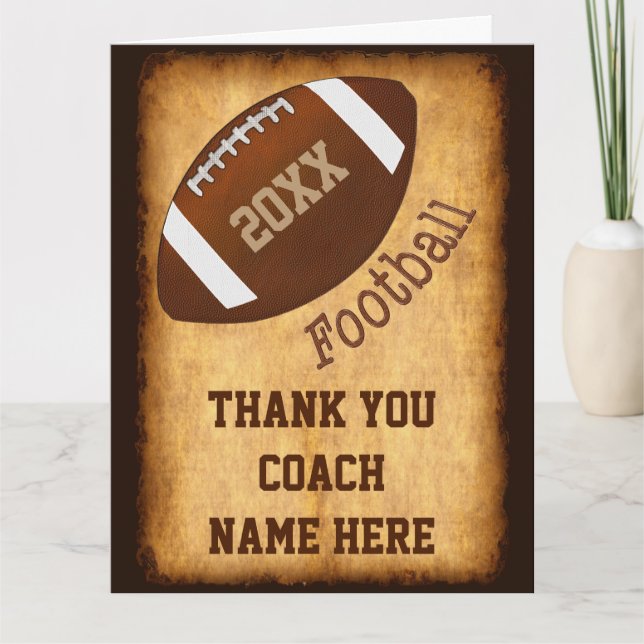 Personalised Football Coach Card, Player's NAMES Thank You Card (Front)