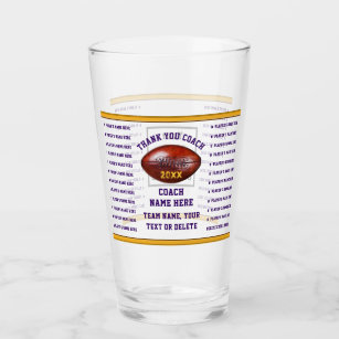 Personalised Football Coach Gifts, LOGO or Delete. Glass